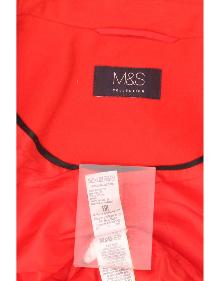 Marks & Spencer Dameoverfrakke UK 12 Medium Rød Polyester