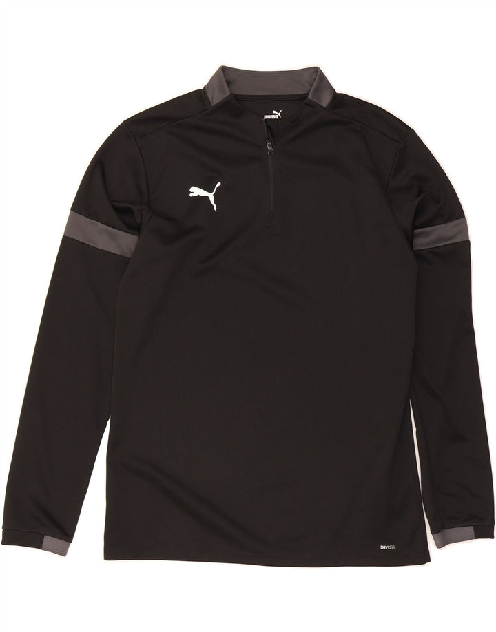 PUMA Mens Zip Neck Pullover Tracksuit Top XL Black Colourblock Polyester Vintage Puma and Second-Hand Puma from Messina Hembry 