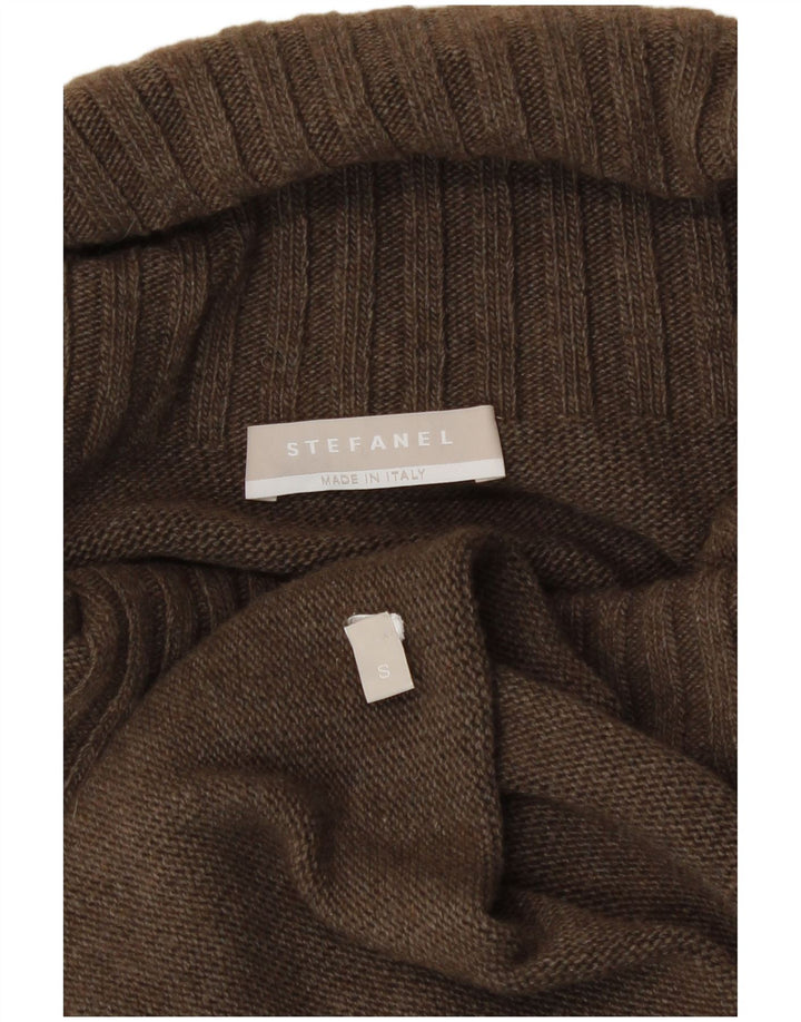 Stefanel Womens Roll Neck Jumper Dress UK 10 Small Brown