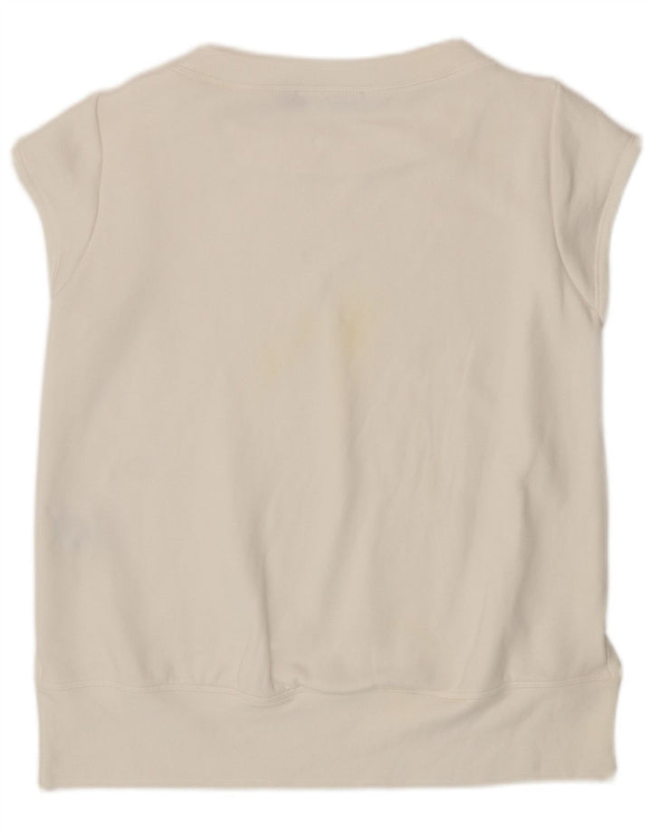 Jeckerson Dame T-Shirt Top UK 14 Medium Hvid Bomuld