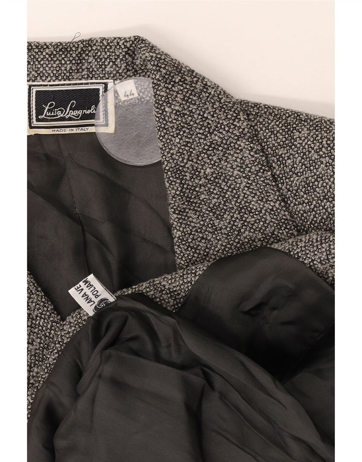 Luisa Spagnoli Dame 1-knaps blazerjakke IT 44 Medium Grey Virgin Wool