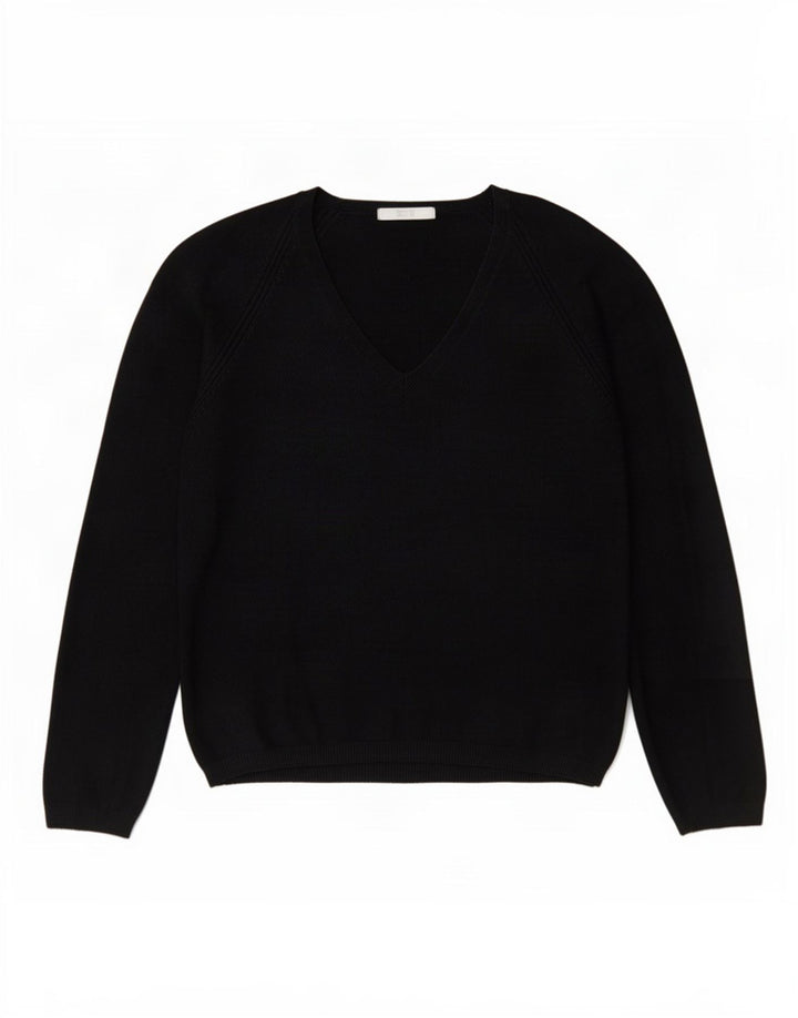 Marks & Spencer Dame V-hals sweater UK 12 Medium Sort