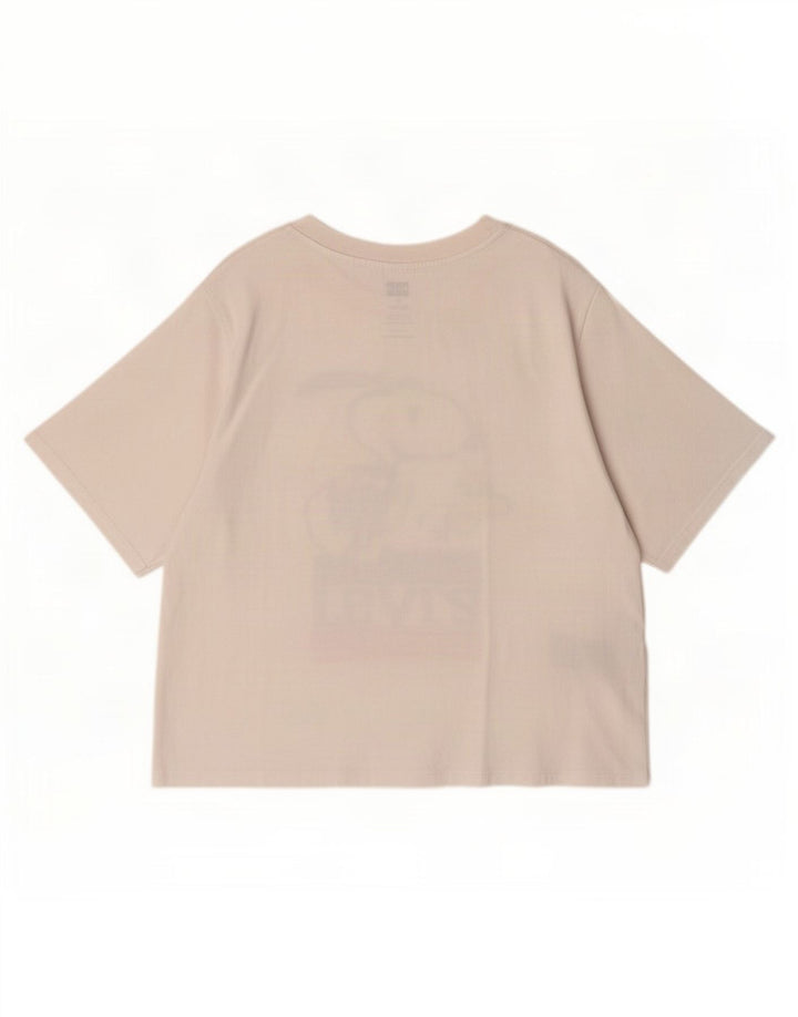 Levi's Womens Peanuts Oversized grafisk T-shirt Top UK 10 Small White