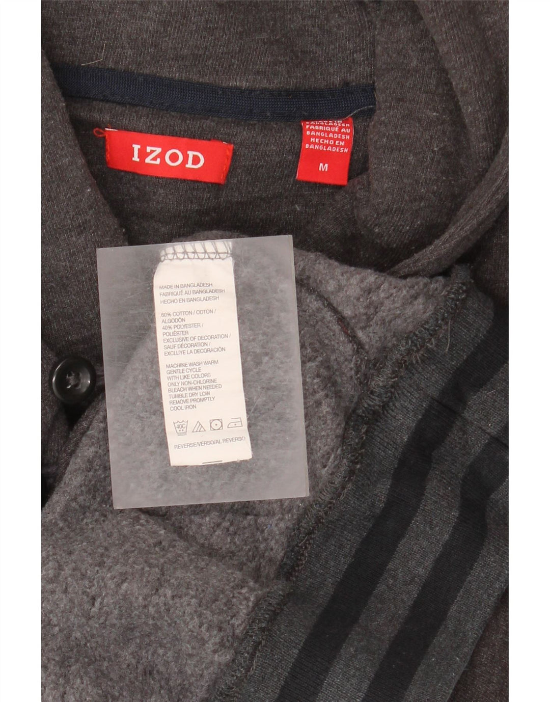 IZOD Herre Shawl Neck Jumper Sweater Medium Grey Bomuld