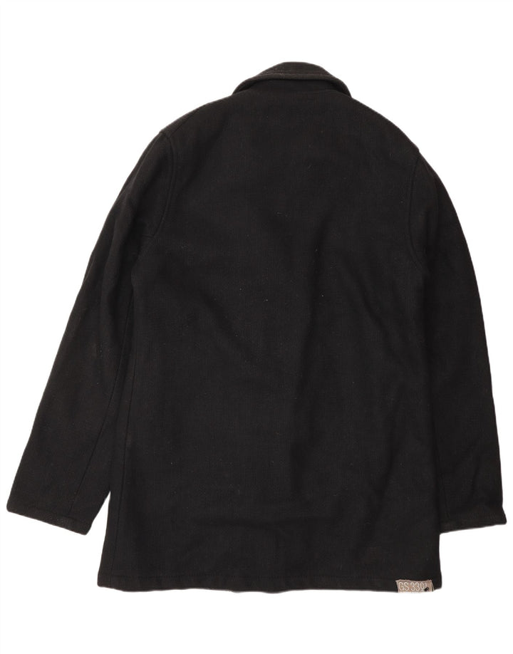 G-STAR Mens Overcoat UK 40 Large Black Wool