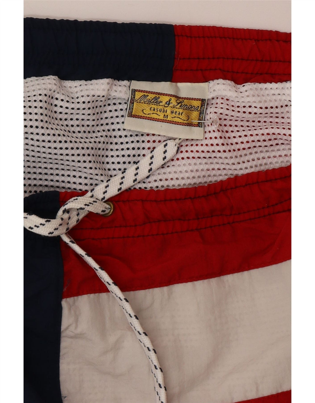 Vintage grafiske badeshorts til mænd Medium flerfarvet Colourblock Nylon