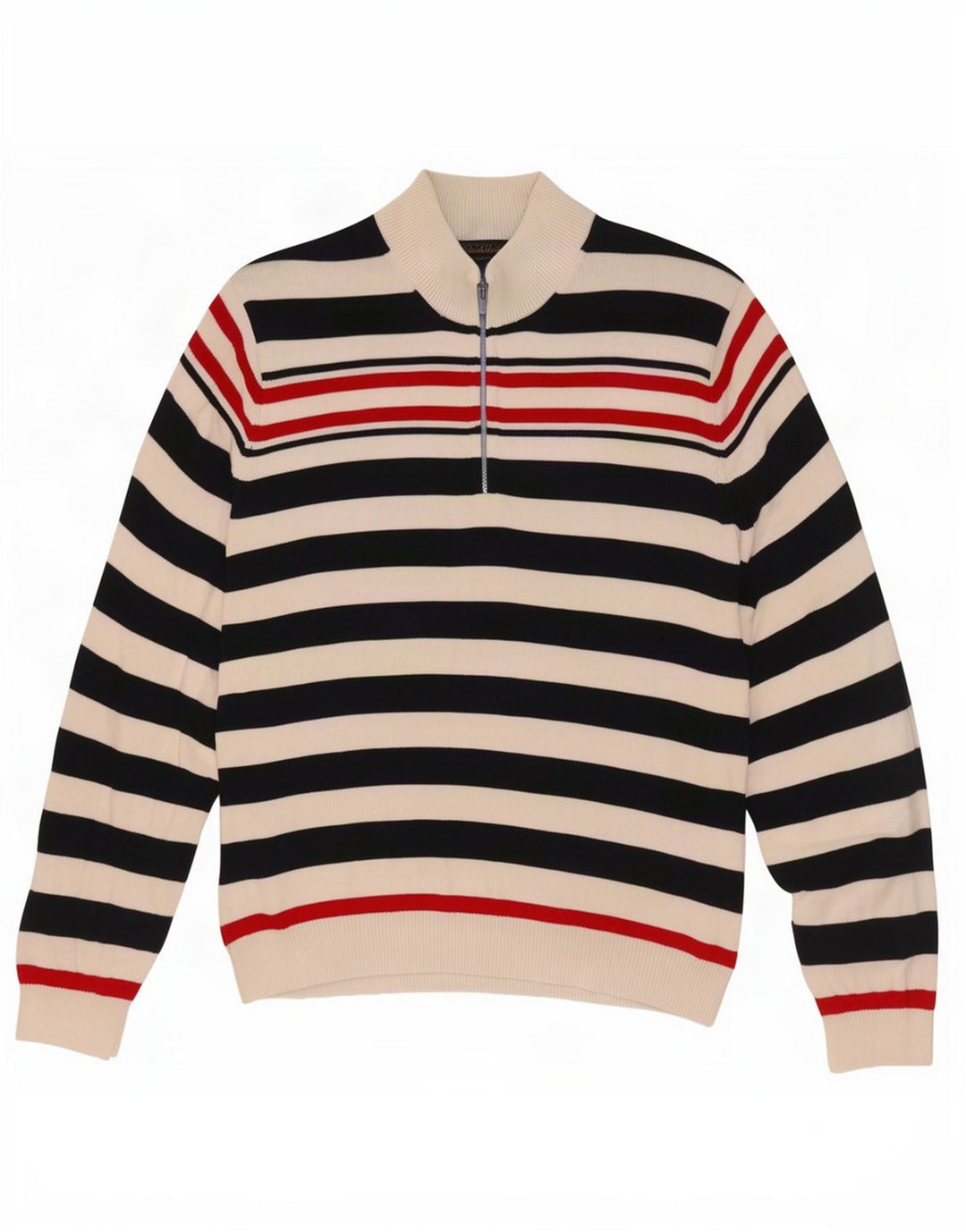 Brooks Brothers Herre Button Neck Jumper Sweater XL Marineblå stribet
