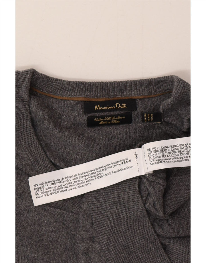 Massimo Dutti Herre V-hals sweater XL Grå Bomuld