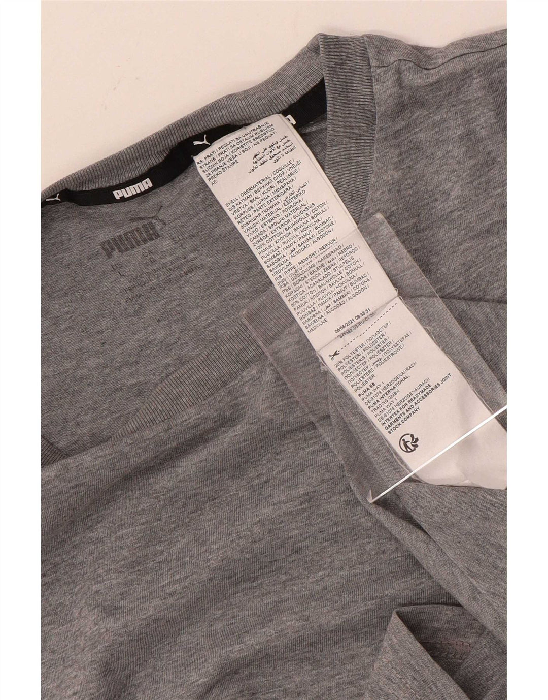 Puma Herre Grafisk T-Shirt Top Stor Grå Colourblock Bomuld