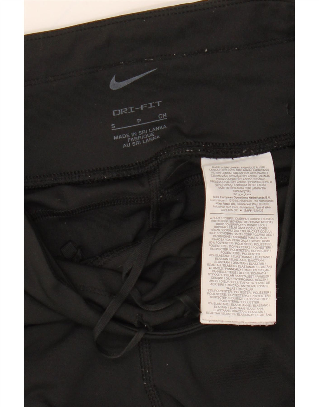 NIKE Dame Dri Fit Leggings UK 10 Lille sort polyester