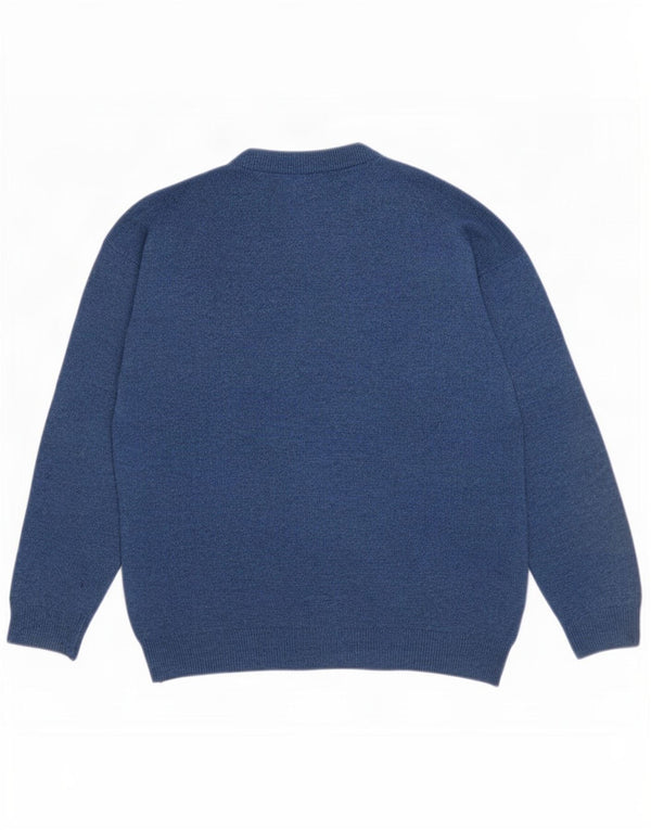 Weekend Herre Crew Neck Jumper Sweater Medium Blue Argyle/Diamond Wool