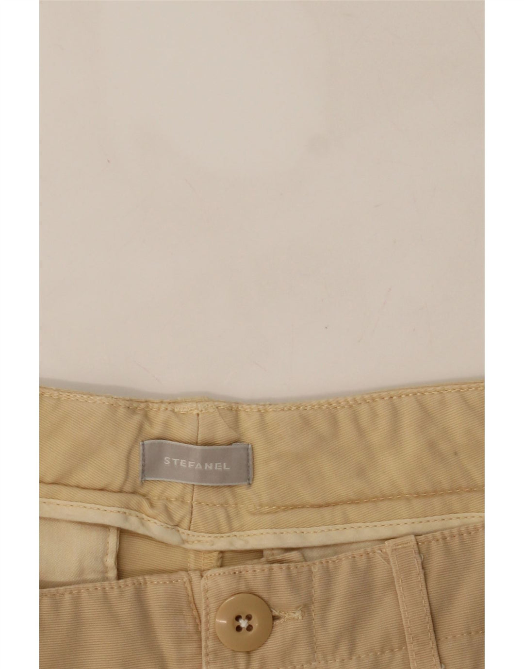 STEFANEL Mens Straight Cargo Trousers W34 L34 Beige Vintage Stefanel and Second-Hand Stefanel from Messina Hembry 