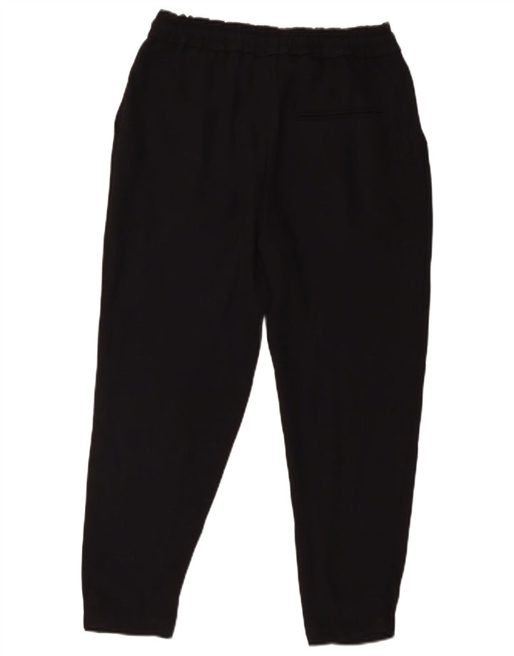 Zara Womens Pegged Cropped Trousers XS W24 L23 Sort polyester