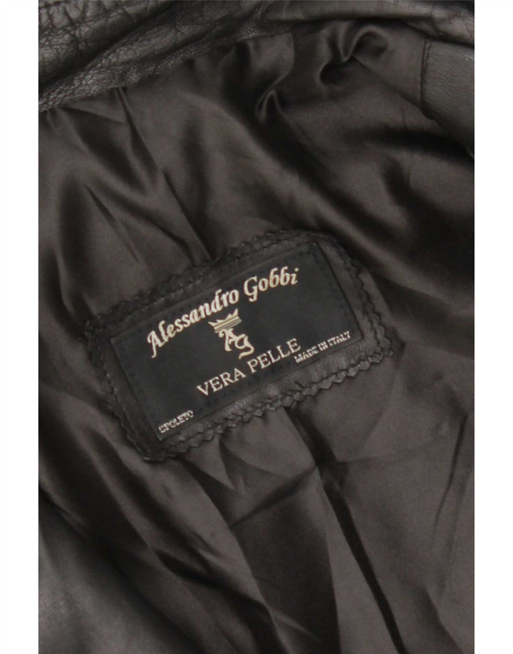 Vintage læderjakke til kvinder UK 14 Medium sort læder
