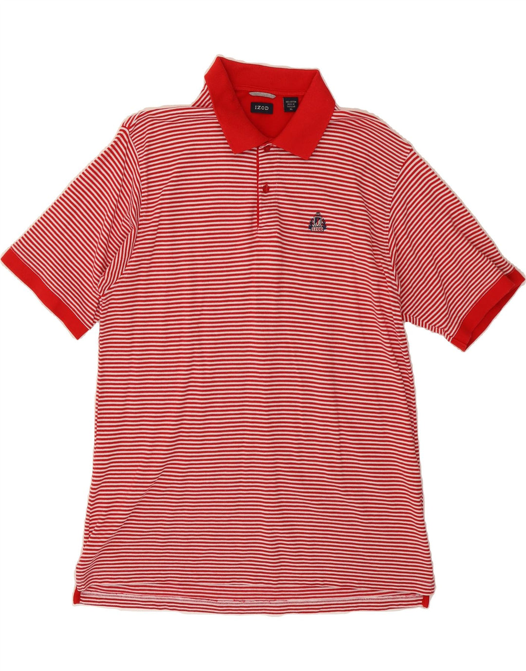 IZOD Mens Polo Shirt XL Red Striped Cotton Classic Vintage Izod and Second-Hand Izod from Messina Hembry 