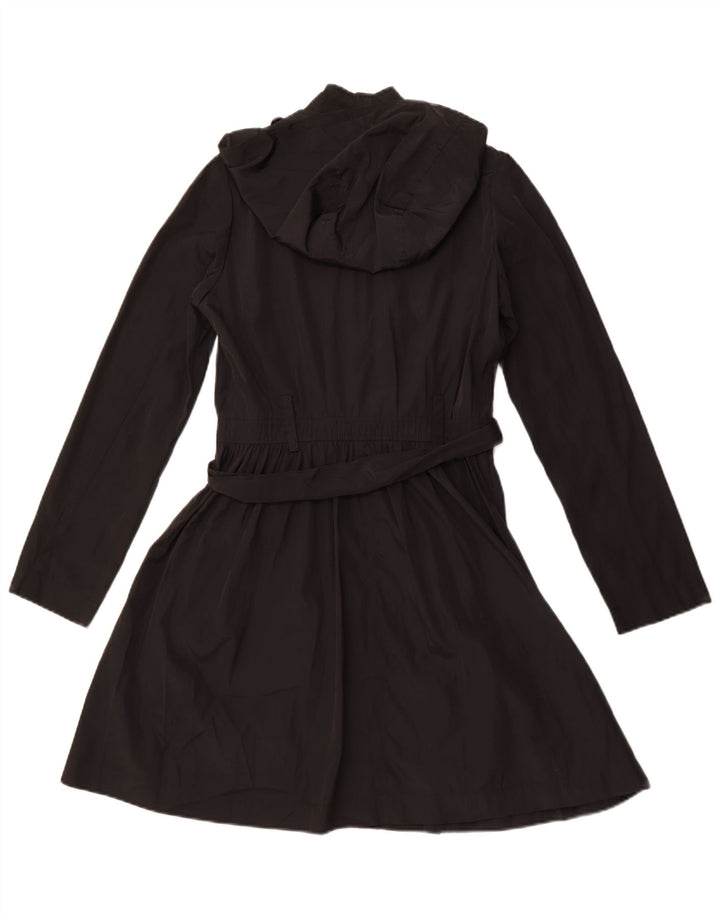 BENETTON Trench Coat med hætte til kvinder IT 42 Medium Sort Polyester
