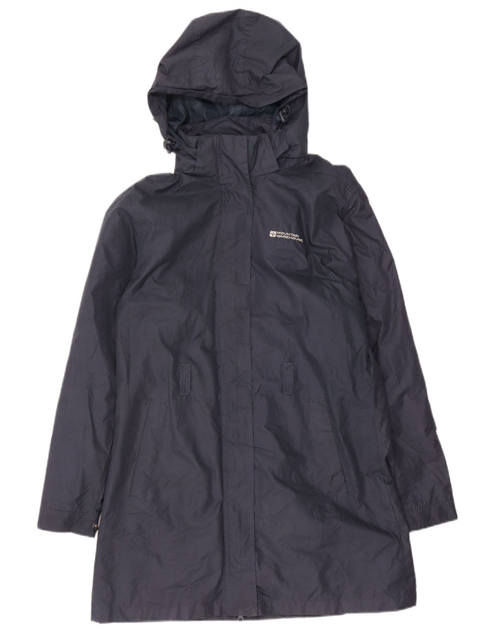 Mountain Warehouse Dame Regnfrakke med hætte UK 12 Medium Navy Blue Polyester