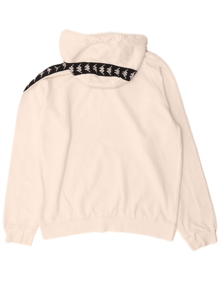 Kappa Herre grafisk hættetrøje Jumper Medium White Colourblock Bomuld