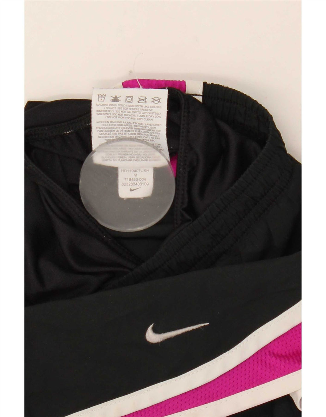 Nike sportsshorts til kvinder UK 14 Medium Sort Colourblock Polyester