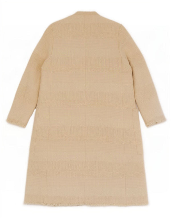 Zara Womens Open Overcoat UK 12 Medium Off White Bomuld