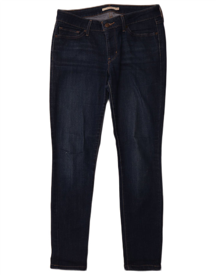 LEVI'S Dame 711 Skinny Jeans W29 L29 Marineblå Bomuld