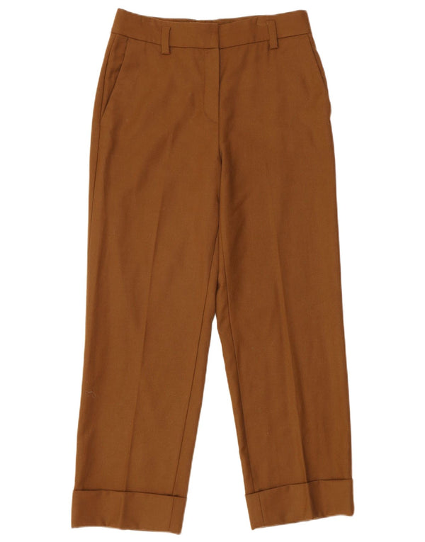 Massimo Dutti Dame Højtaljede Casual Bukser EU 38 Small W28 L27 Brun