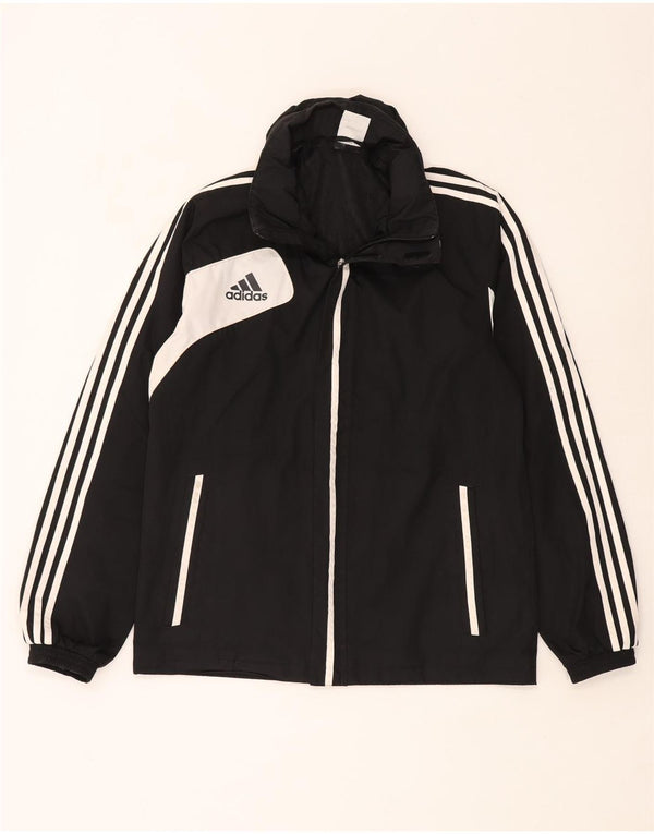 Adidas Regnjakke med hætte til mænd UK 40/42 Medium Black Colourblock Polyester