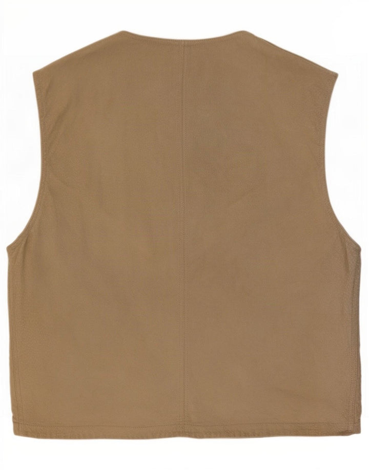 Vintage Herre ruskind Utility Gilet IT 48 Medium Beige Læder