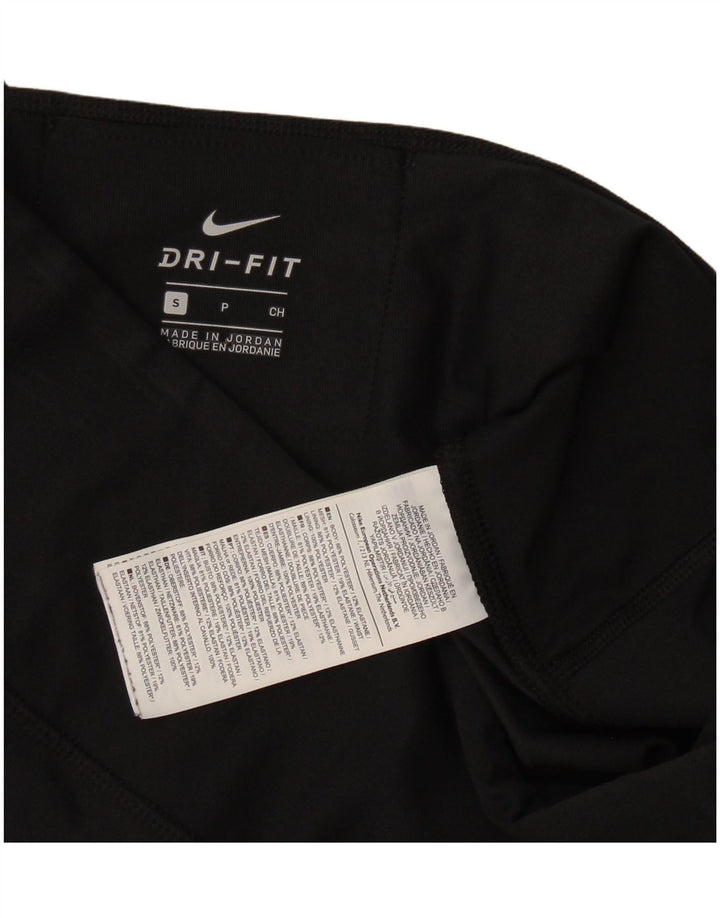 Nike Dame Dri Fit Leggings UK 10 Small Black Colourblock Polyester