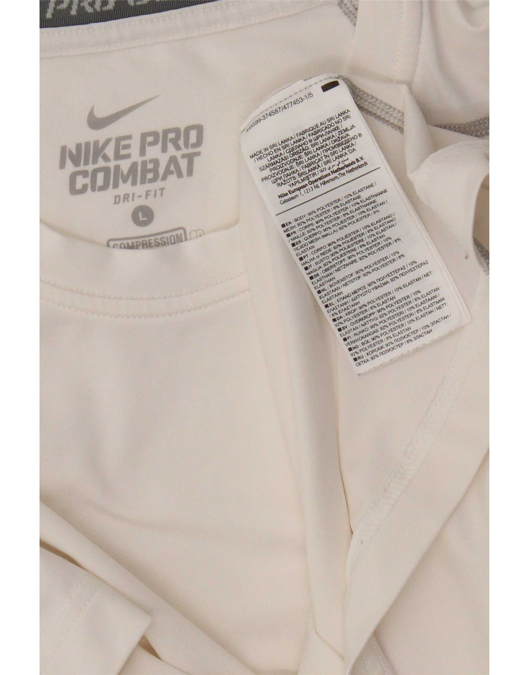 Nike Womens Dri Fit T-Shirt Top UK 14 Large White Polyester