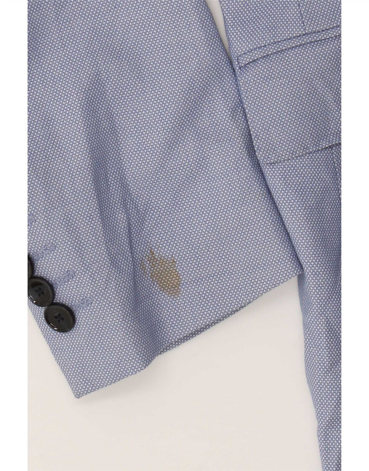 Zara Herre 2-knaps blazerjakke EU 50 Medium Blue Polyester