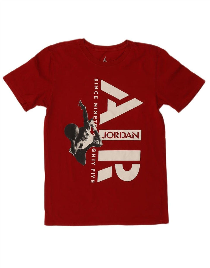 JORDAN Mens Graphic T-Shirt Top Small Red Vintage Jordan and Second-Hand Jordan from Messina Hembry 