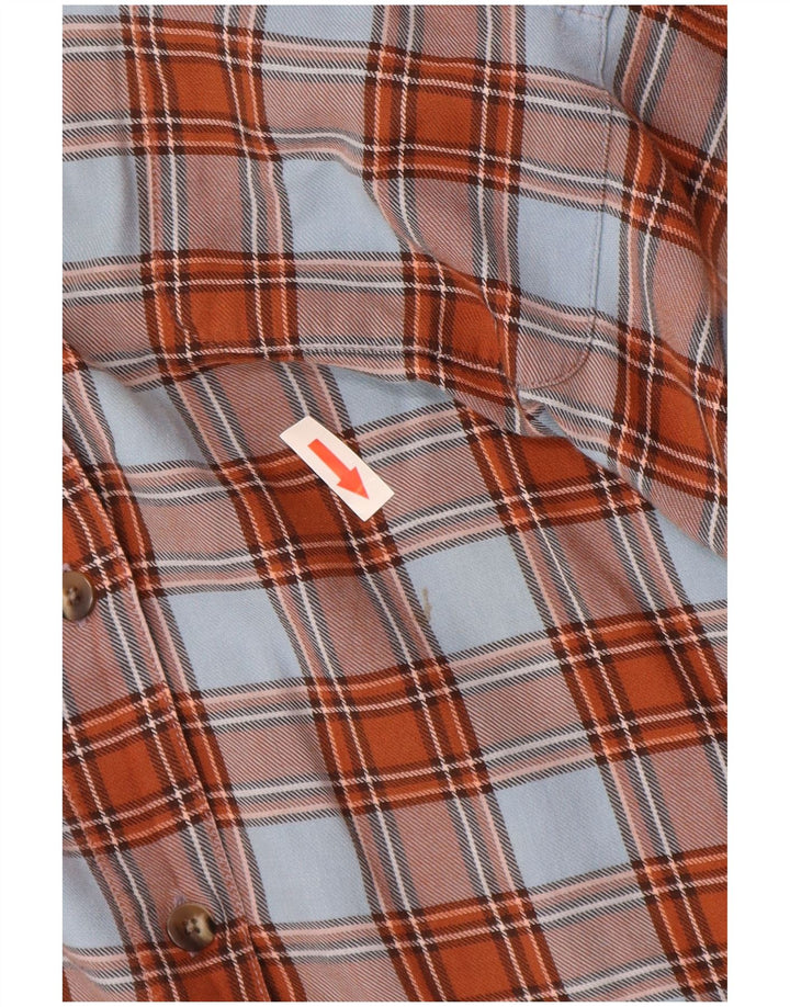 Lands End Dame Flanelskjorte US 12 Stor brun ternet bomuld