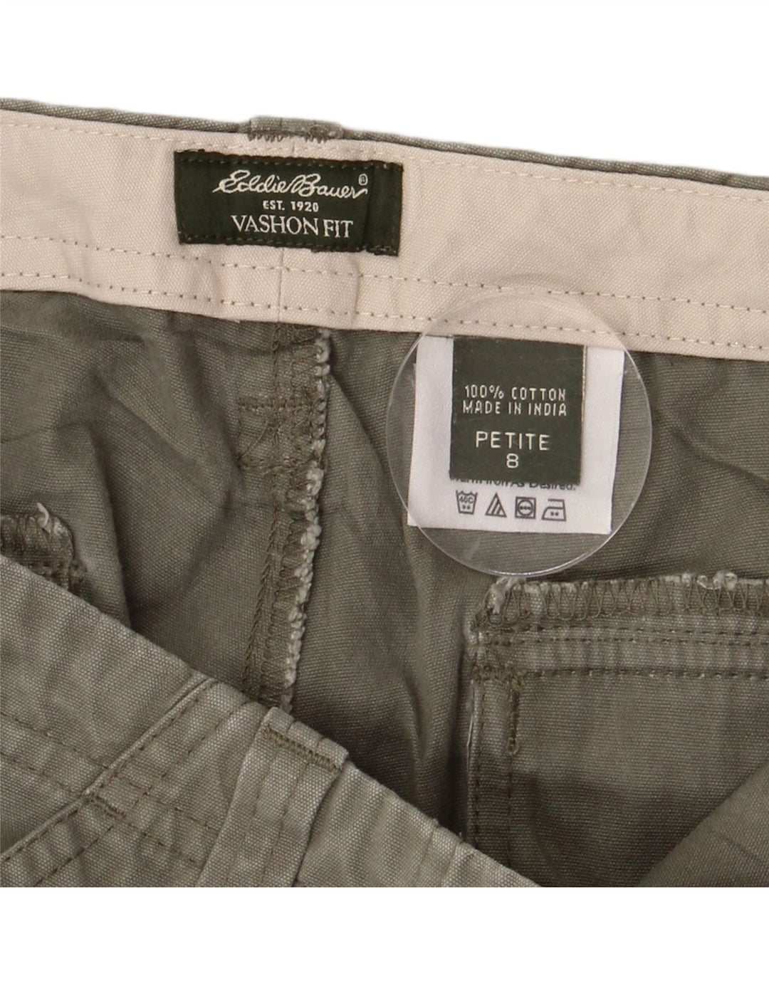 EDDIE BAUER Dame Vashon Fit Capri Bukser US 8 Medium W32 L22 Khaki