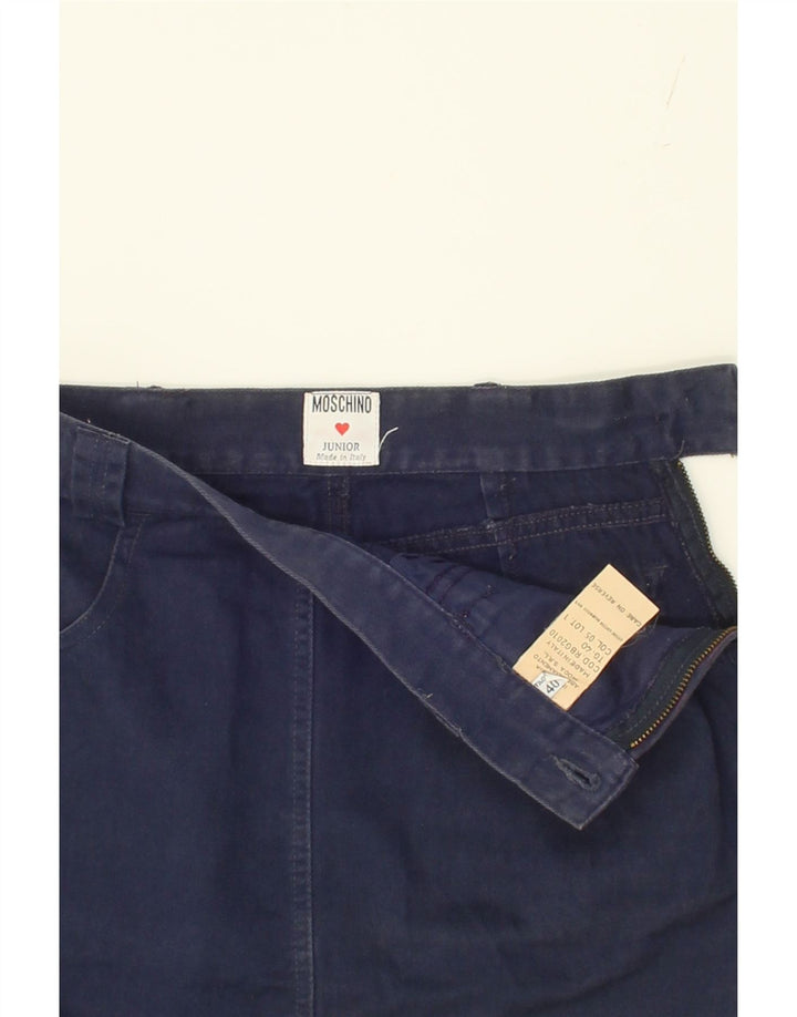 MOSSIMO Womens Straight Skirt IT 40 Small W24 L19 Navy Blue Colourblock Vintage Mossimo and Second-Hand Mossimo from Messina Hembry 