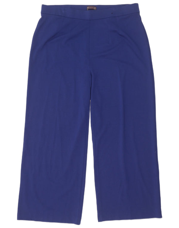 Marks & Spencer Womens Tracksuit Bukser med brede ben UK 20 2XL Blå Viscose