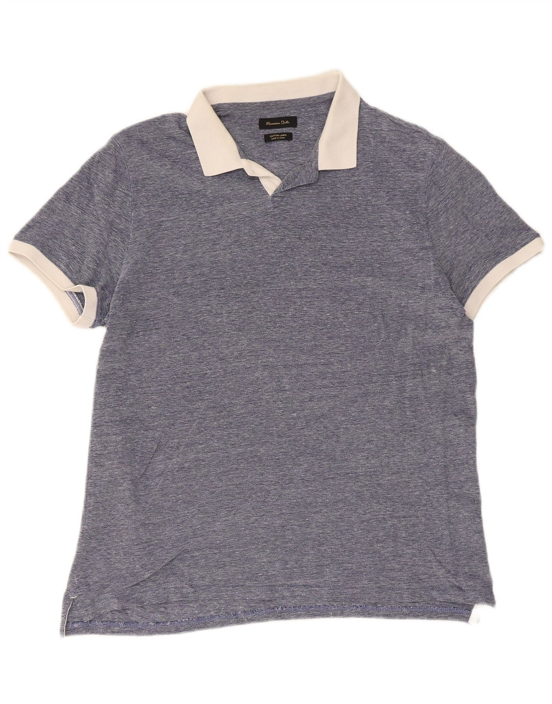 Massimo Dutti Herre Rugby Polo Shirt Stor Blå Bomuld