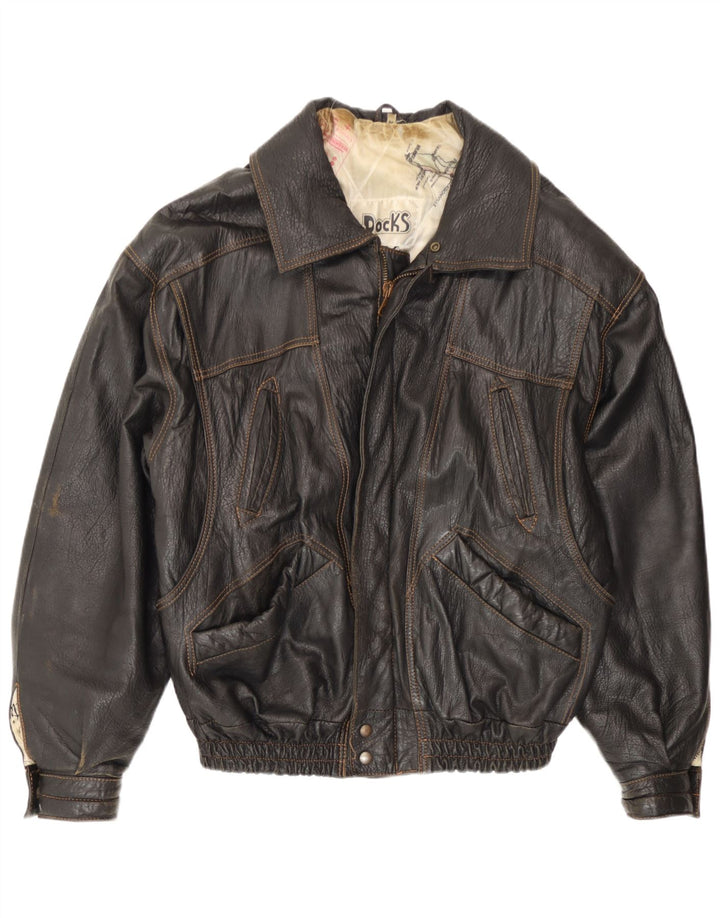 Vintage herre læderjakke UK 38 Medium Brown