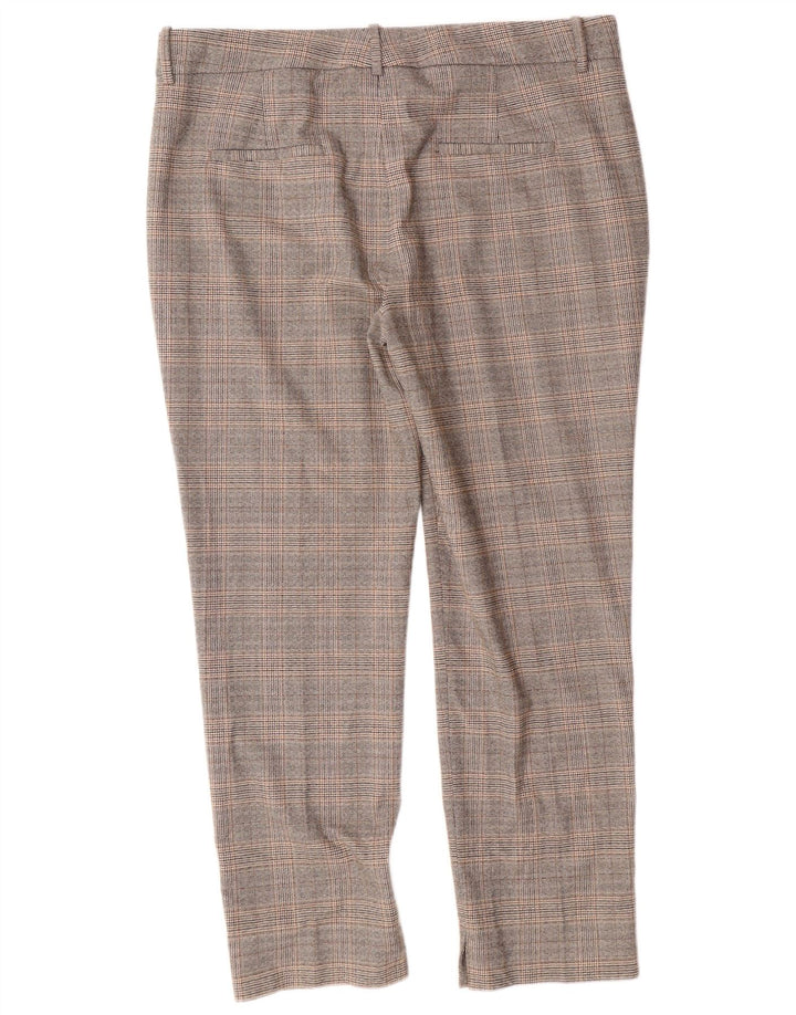 ZARA Slim Fit Chinobukser til kvinder EU 42 Large W32 L27 Grå ternet