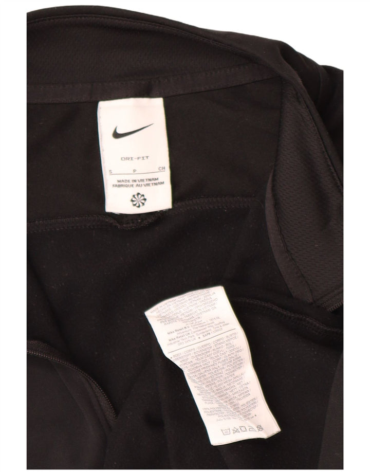 Nike Herre Dri Fit Pullover med lynlås-hals Træningsdragt Top Lille sort Colourblock