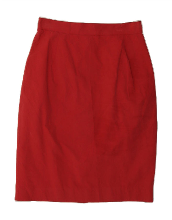 VINTAGE Womens Pencil Skirt IT 42 Medium W26 Red Cotton Vintage Vintage and Second-Hand Vintage from Messina Hembry 