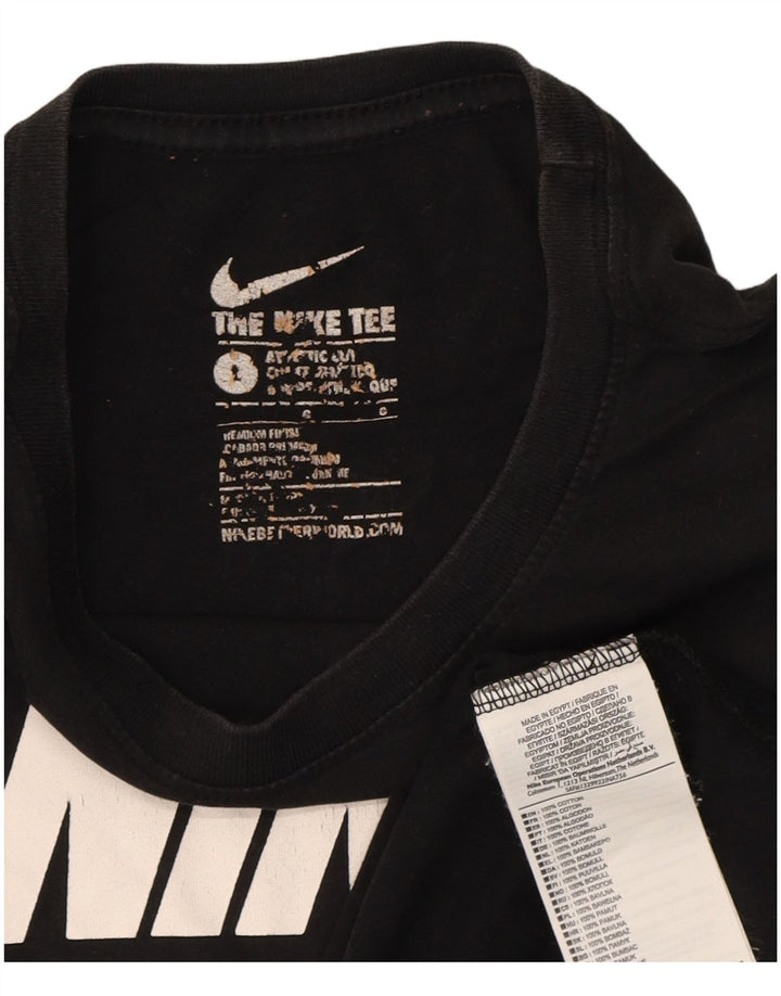NIKE Mens Athletic Cut Graphic T-Shirt Top Large Black Cotton