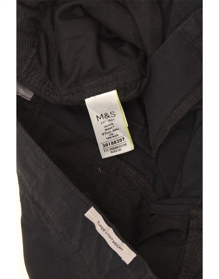 Marks & Spencer Herre Cargo Shorts W38 XL Sort Bomuld