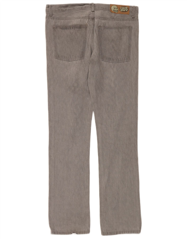 Billig mandag Straight Jeans til mænd W33 L34 Grå Bomuld