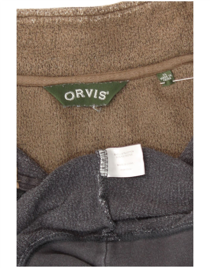 Orvis Sweatshirt med lynlås til mænd XL Grå Flecked Bomuld
