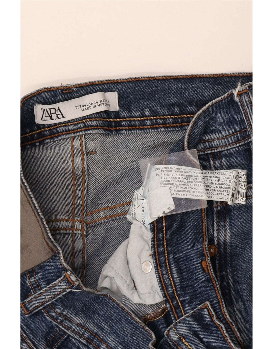 Zara Herre Slim Jeans EU 44 Large W34 L30 Blå Bomuld