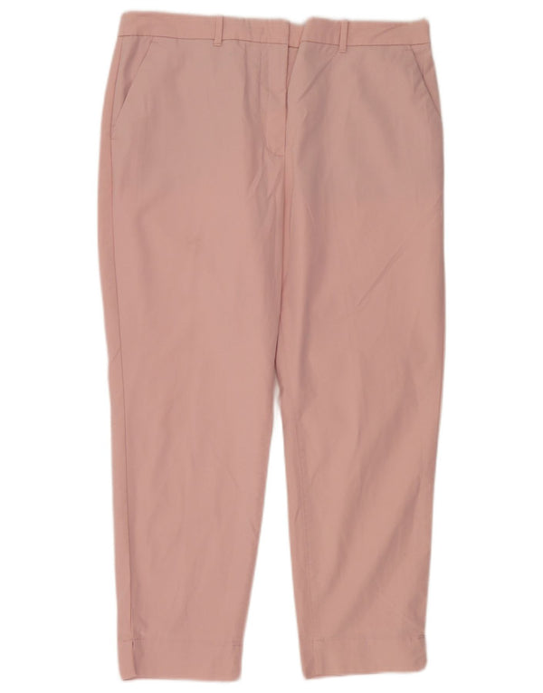 Marks & Spencer Womens Tapered Chino Trousers UK 14 Large W34 L26 Pink