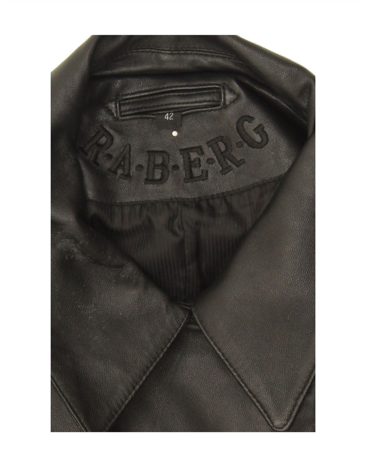 RABERG Womens Leather Jacket IT 42 Medium Black Leather Vintage Raberg and Second-Hand Raberg from Messina Hembry 