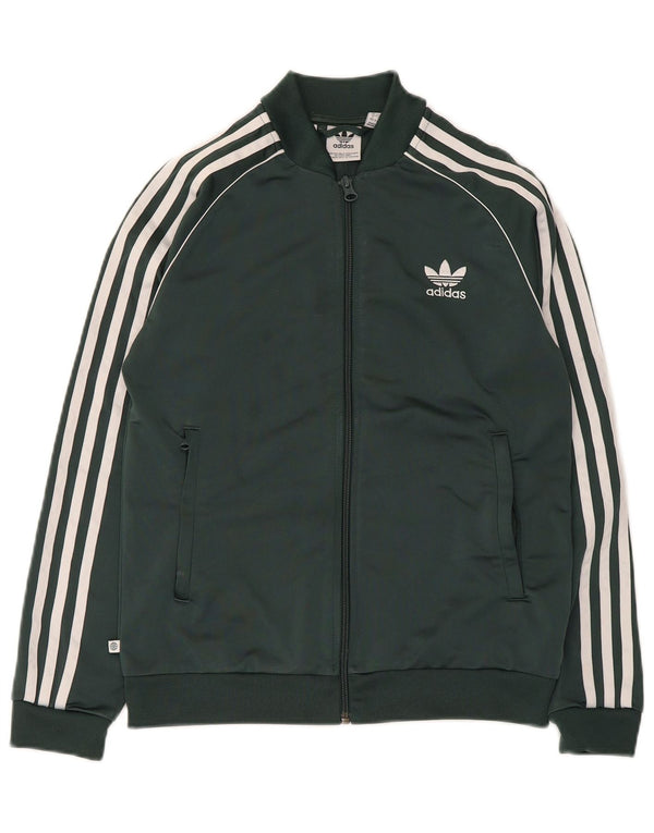 Adidas Drenge Træningsdragt Topjakke 11-12 År Grøn Polyester
