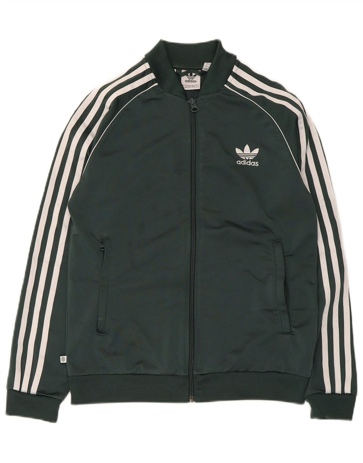Adidas Drenge Træningsdragt Topjakke 11-12 År Grøn Polyester